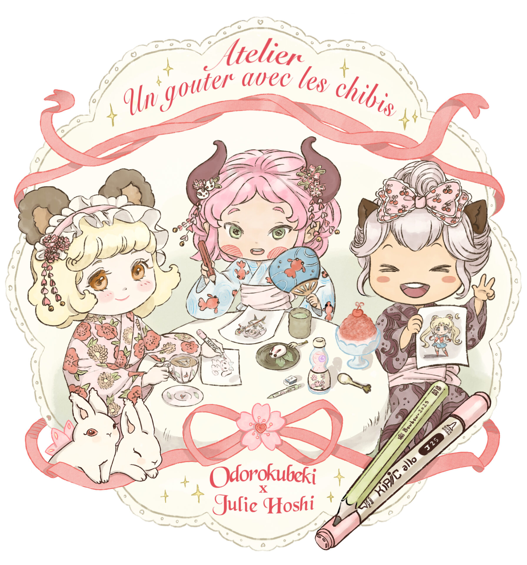 Un goûter avec les chibis - atelier de dessin spécial chat/ matin